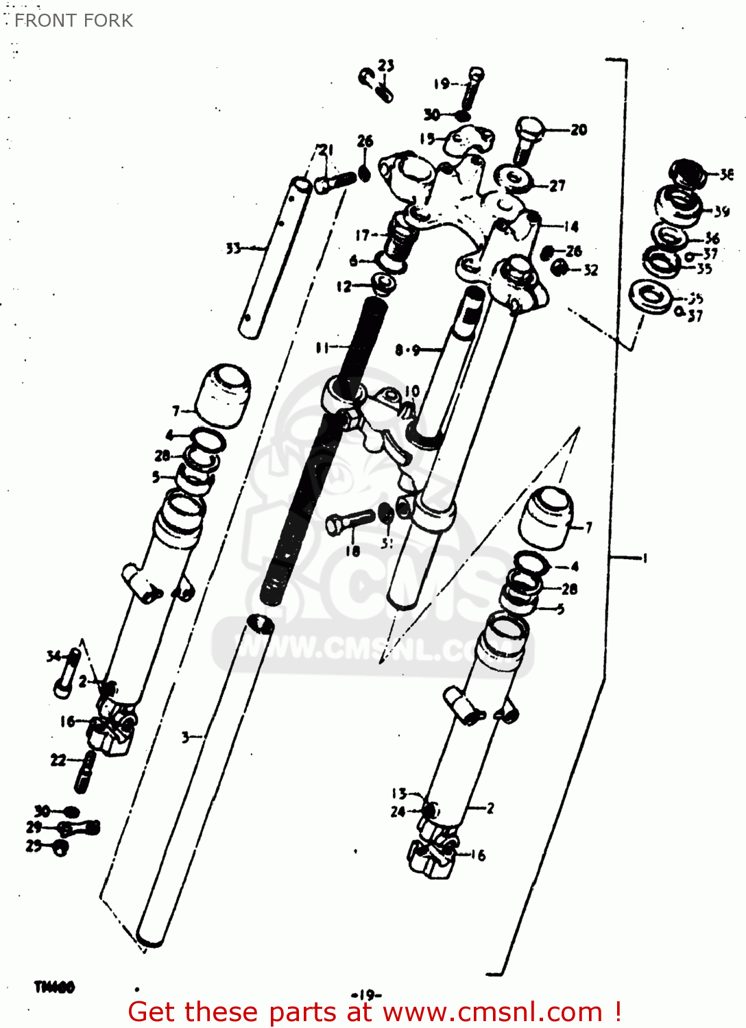 FRONT FORK TM400 1973 (K) USA (E03)