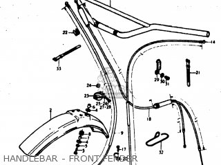HANDLEBAR - FRONT FENDER - TM400 1973 (K) USA (E03)