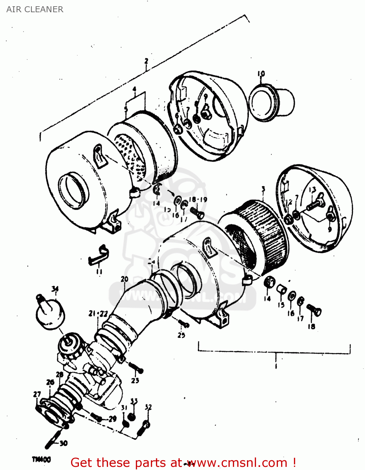 AIR CLEANER TM400 1974 (L) USA (E03)