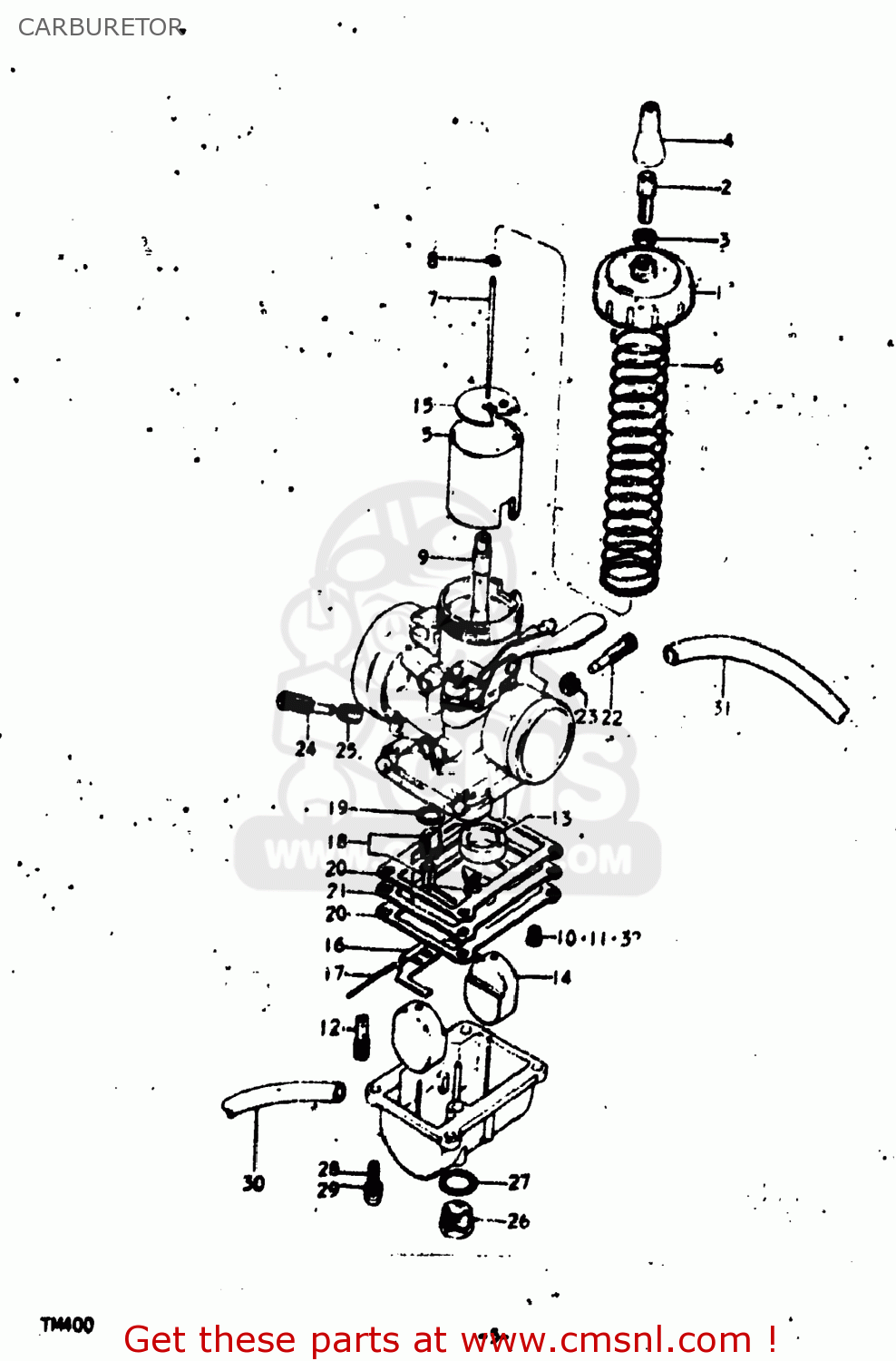 CARBURETOR TM400 1974 (L) USA (E03)