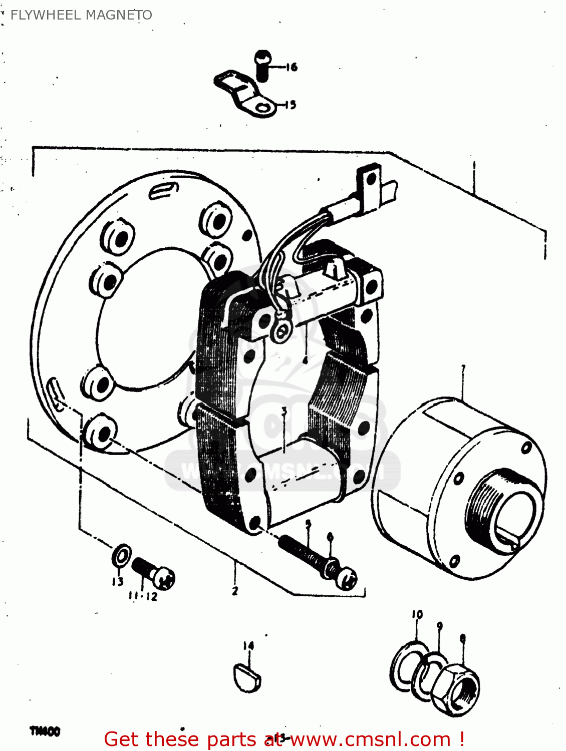 FLYWHEEL MAGNETO TM400 1974 (L) USA (E03)