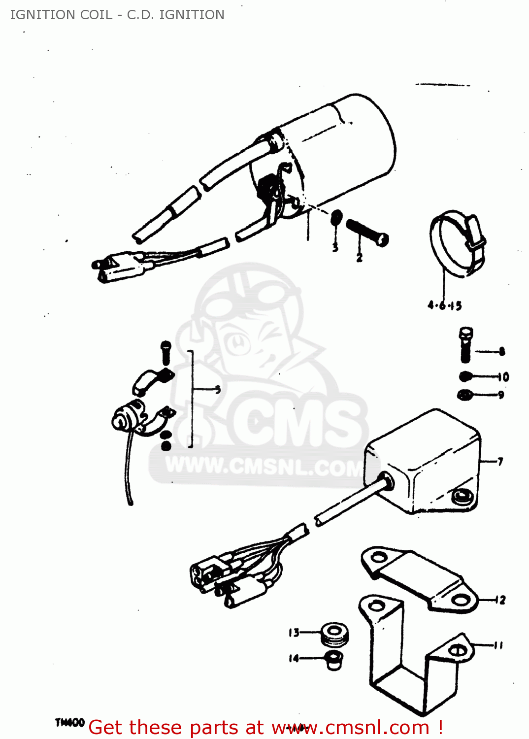 IGNITION COIL - C.D. IGNITION TM400 1974 (L) USA (E03)