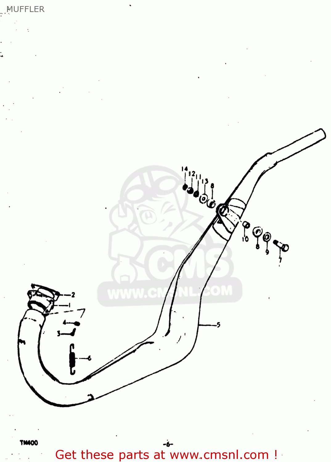 MUFFLER TM400 1974 (L) USA (E03)