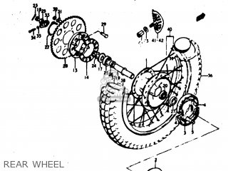 REAR WHEEL - TM400 1974 (L) USA (E03)