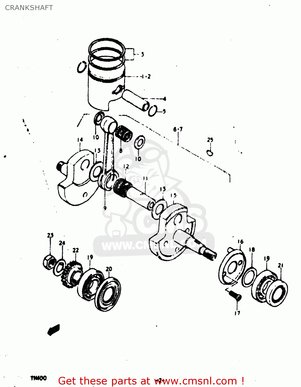 CRANKSHAFT TM400 1975 (M) USA (E03)