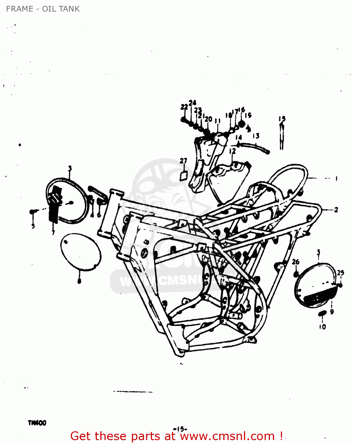 FRAME - OIL TANK TM400 1975 (M) USA (E03)
