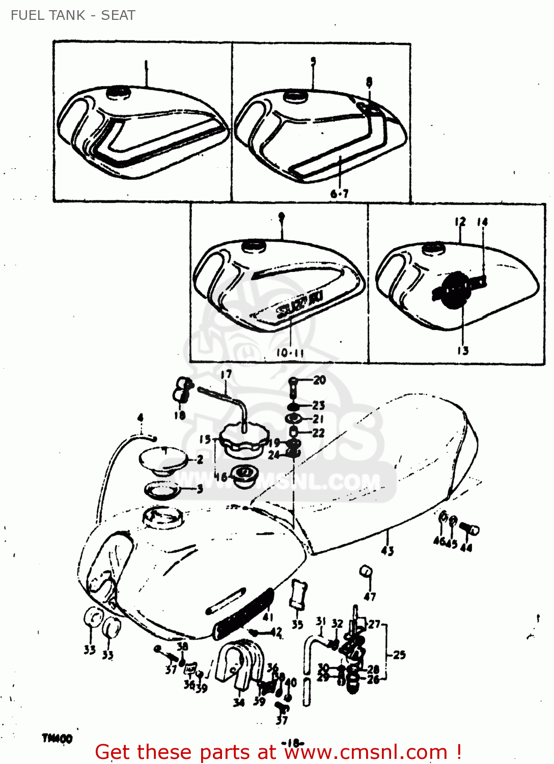 FUEL TANK - SEAT TM400 1975 (M) USA (E03)
