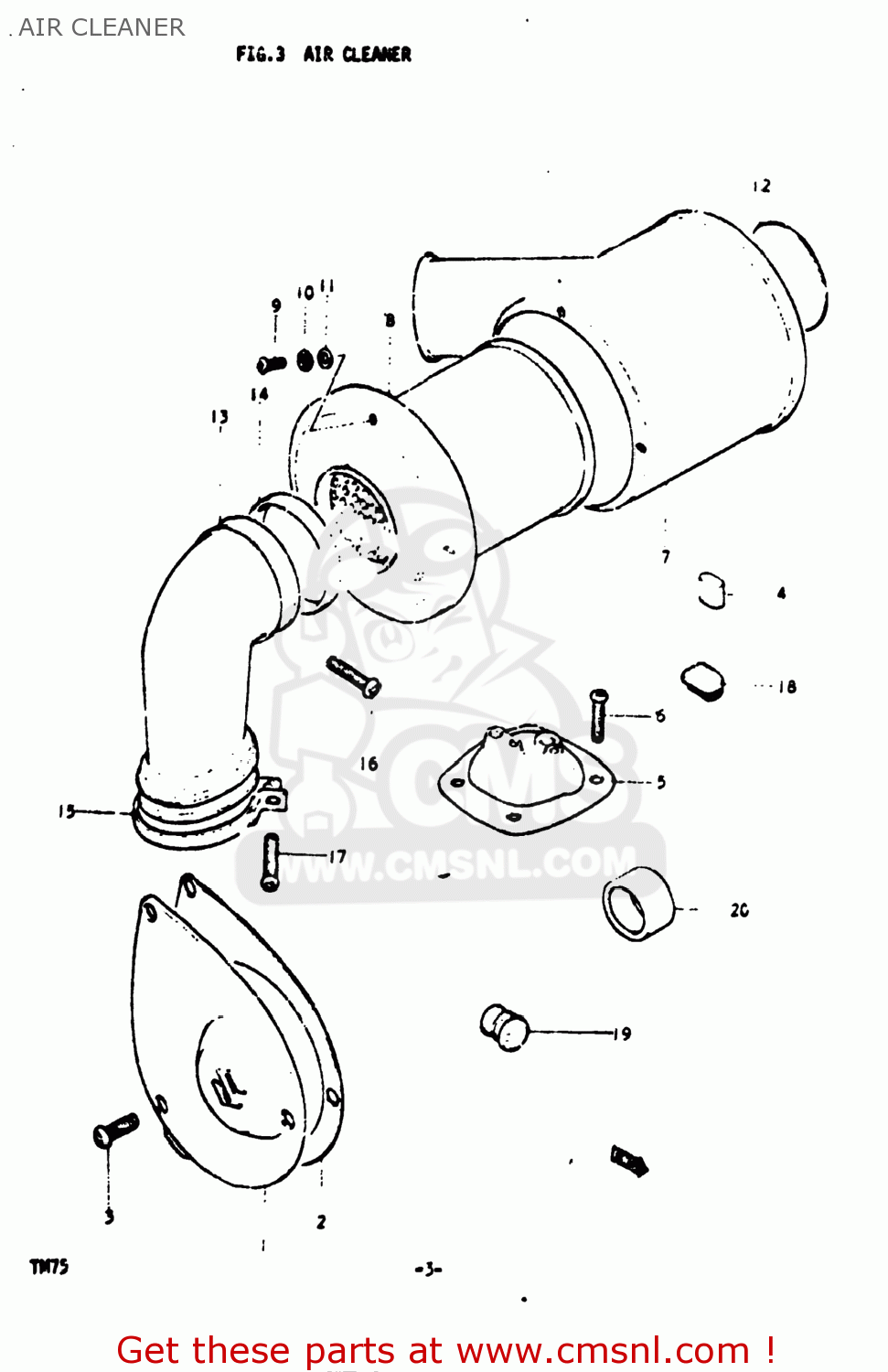 AIR CLEANER TM75 1974 (L) USA (E03)