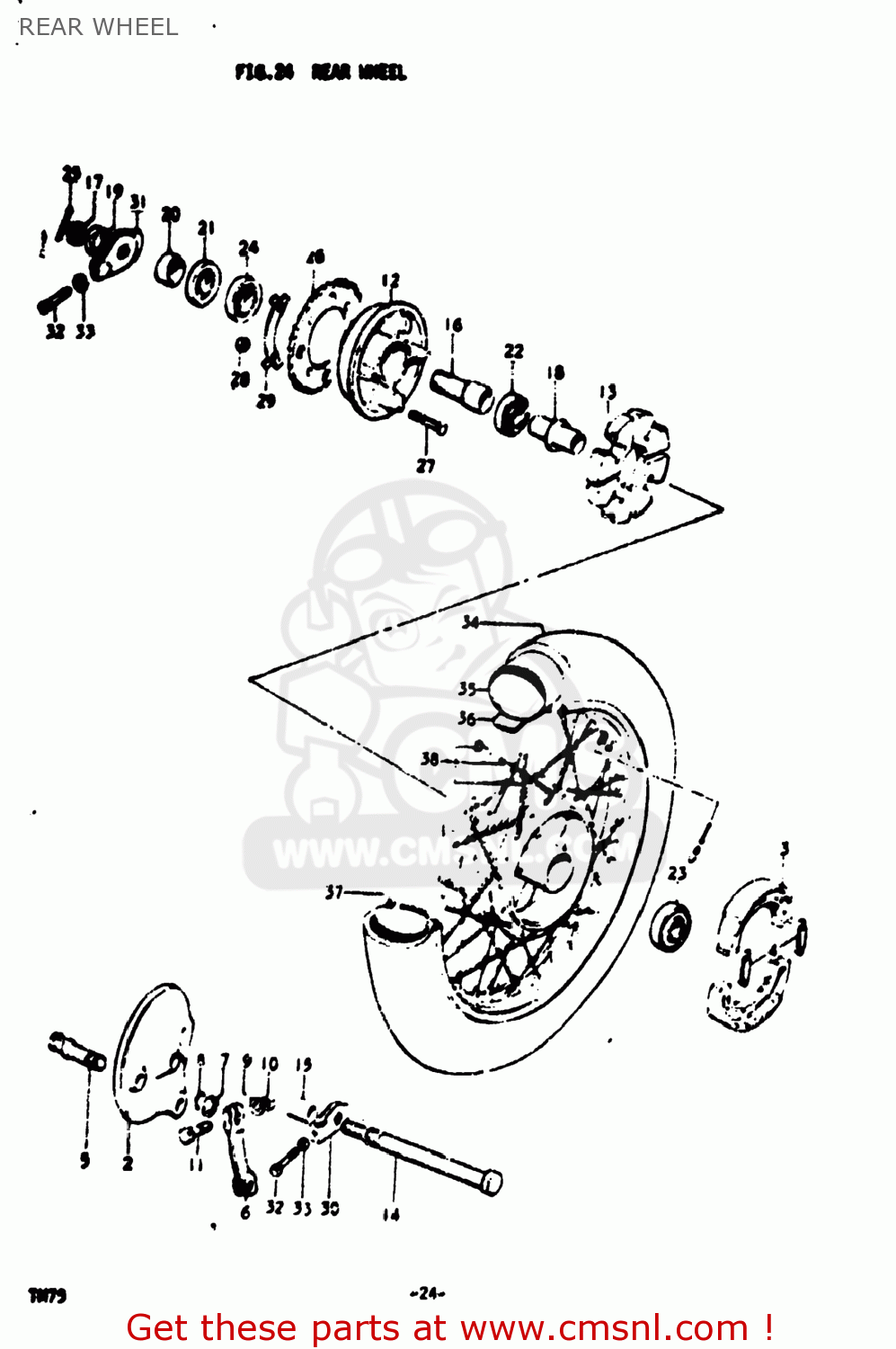 REAR WHEEL TM75 1974 (L) USA (E03)