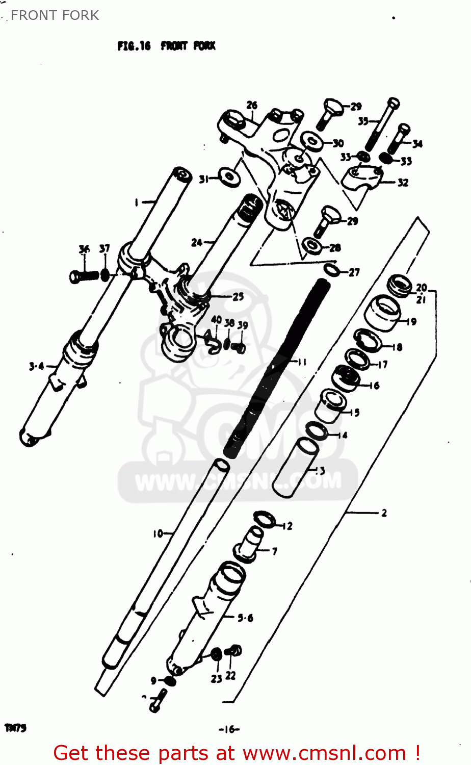 FRONT FORK TM75 1975 (M) USA (E03)
