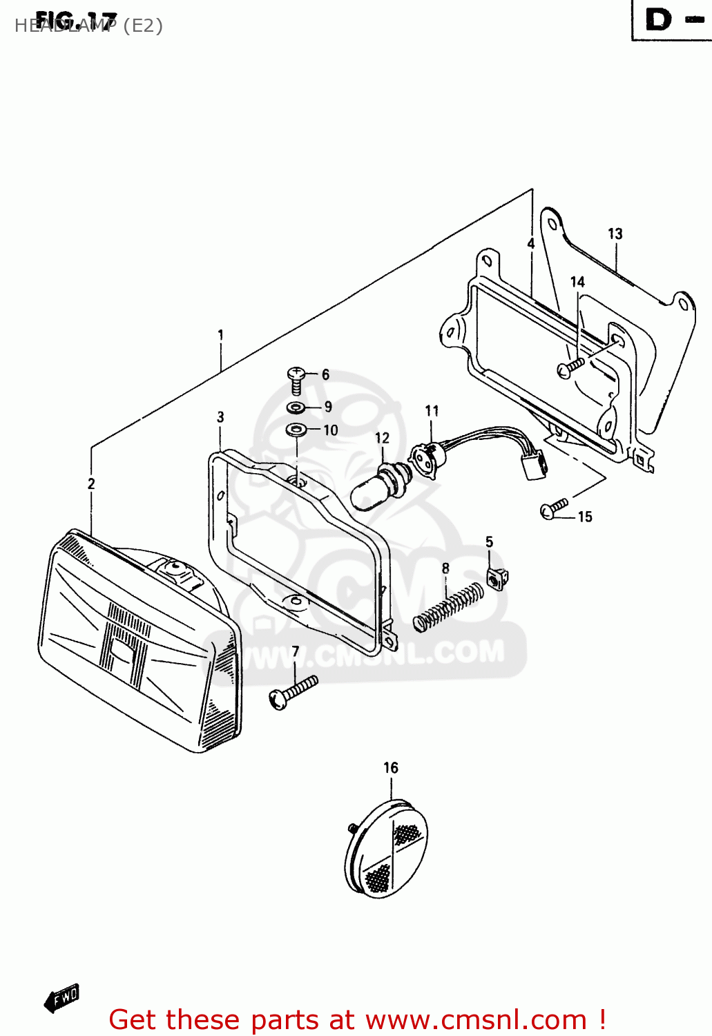 HEADLAMP (E2) TR50S 1998 (W) (E02 E04 E22 E26 E34 E53)