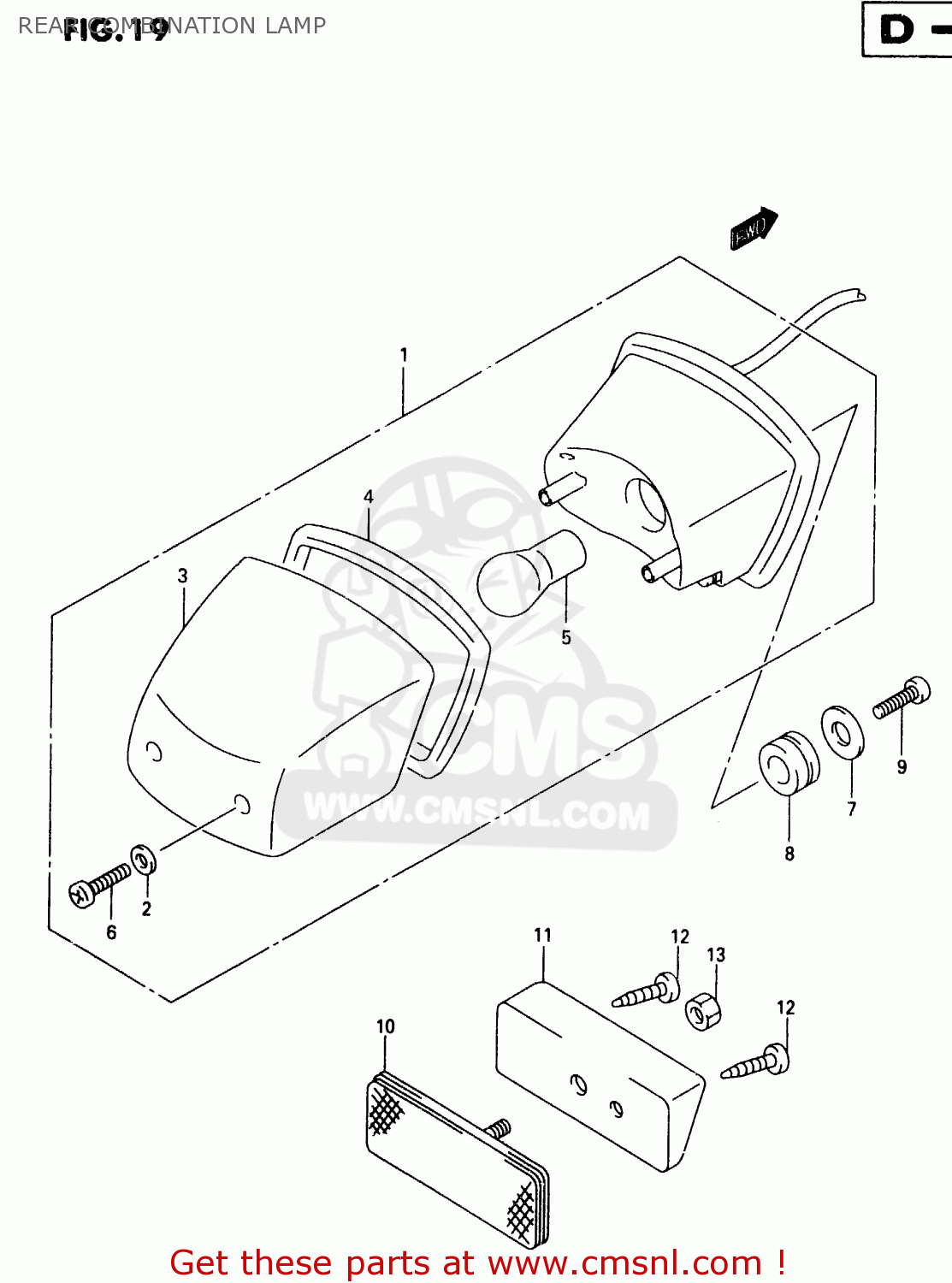 REAR COMBINATION LAMP TR50S 1998 (W) (E02 E04 E22 E26 E34 E53)