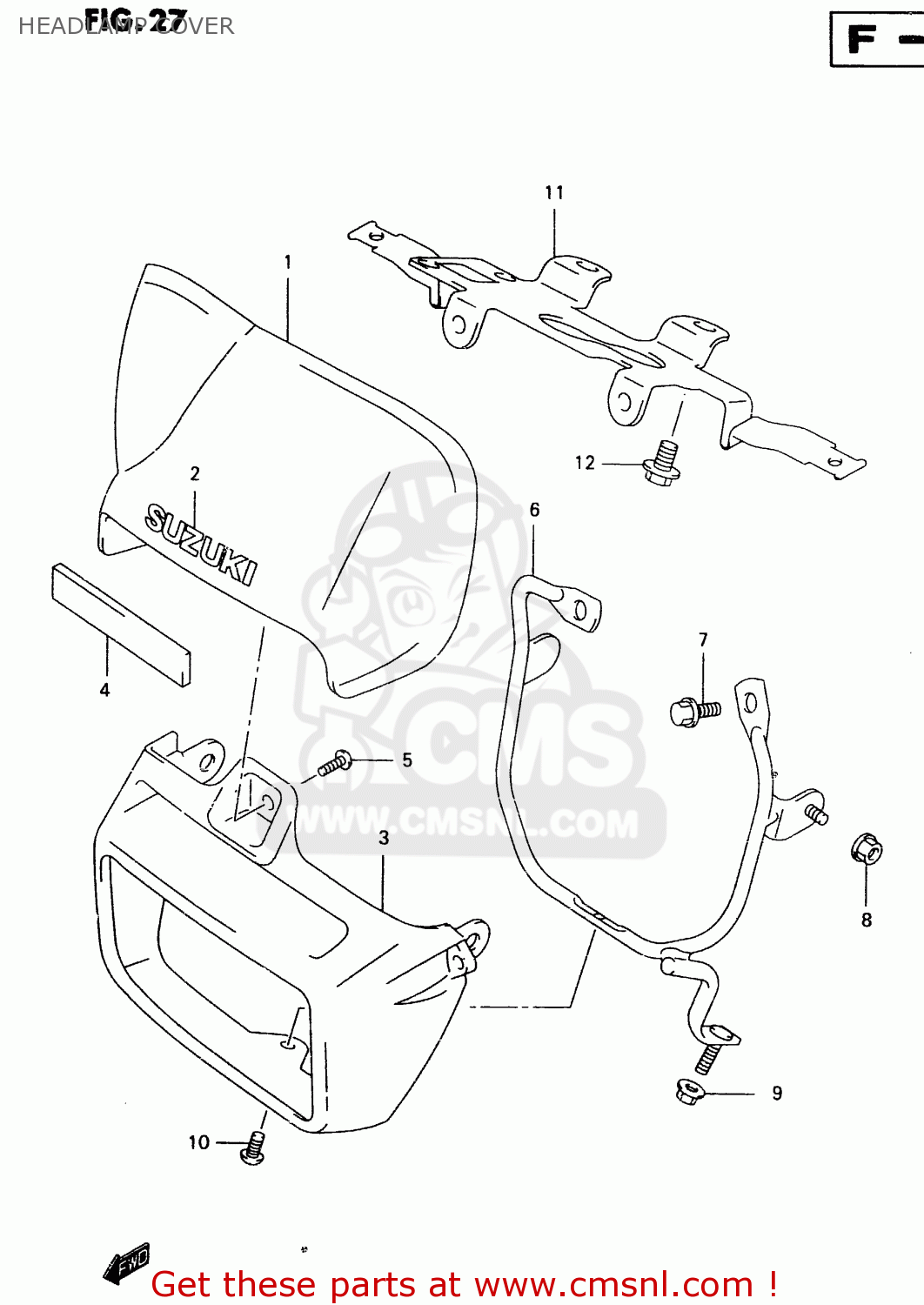 HEADLAMP COVER TR50S 1998 (W) (E02 E04 E22 E26 E34 E53)