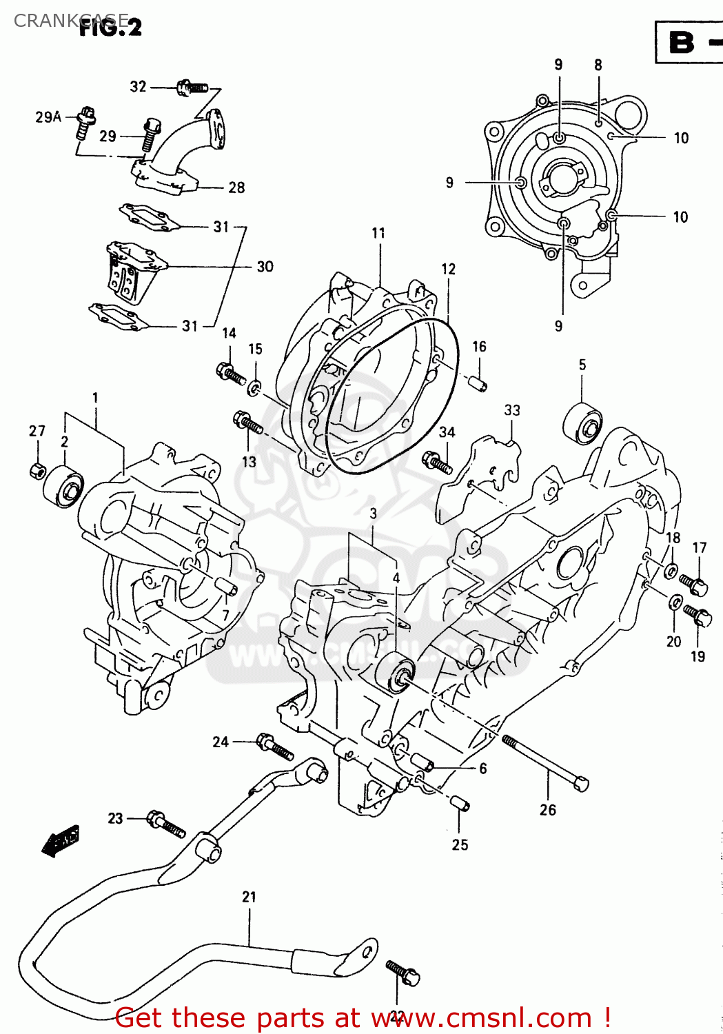 CRANKCASE TR50S 1998 (W) (E02 E04 E22 E26 E34 E53)