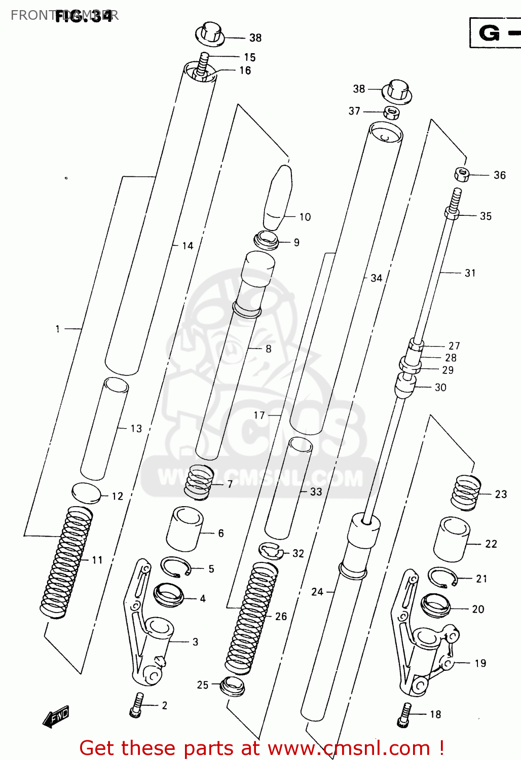FRONT DAMPER TR50S 1998 (W) (E02 E04 E22 E26 E34 E53)