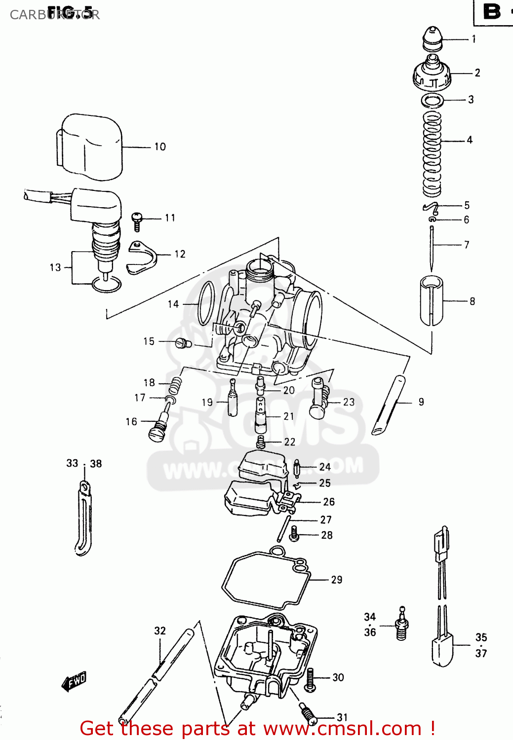 CARBURETOR TR50S 1998 (W) (E02 E04 E22 E26 E34 E53)