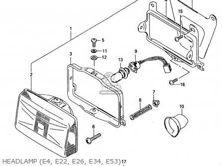 HEADLAMP (E4, E22, E26, E34, E53) - TR50S 1998 (W) (E02 E04 E22 E26 E34 E53)