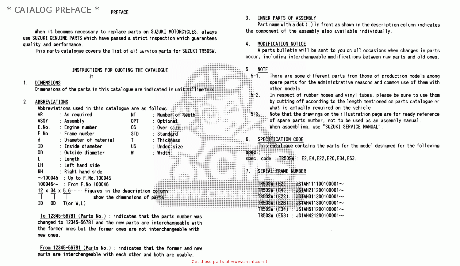 * CATALOG PREFACE * TR50S 1999 (X)