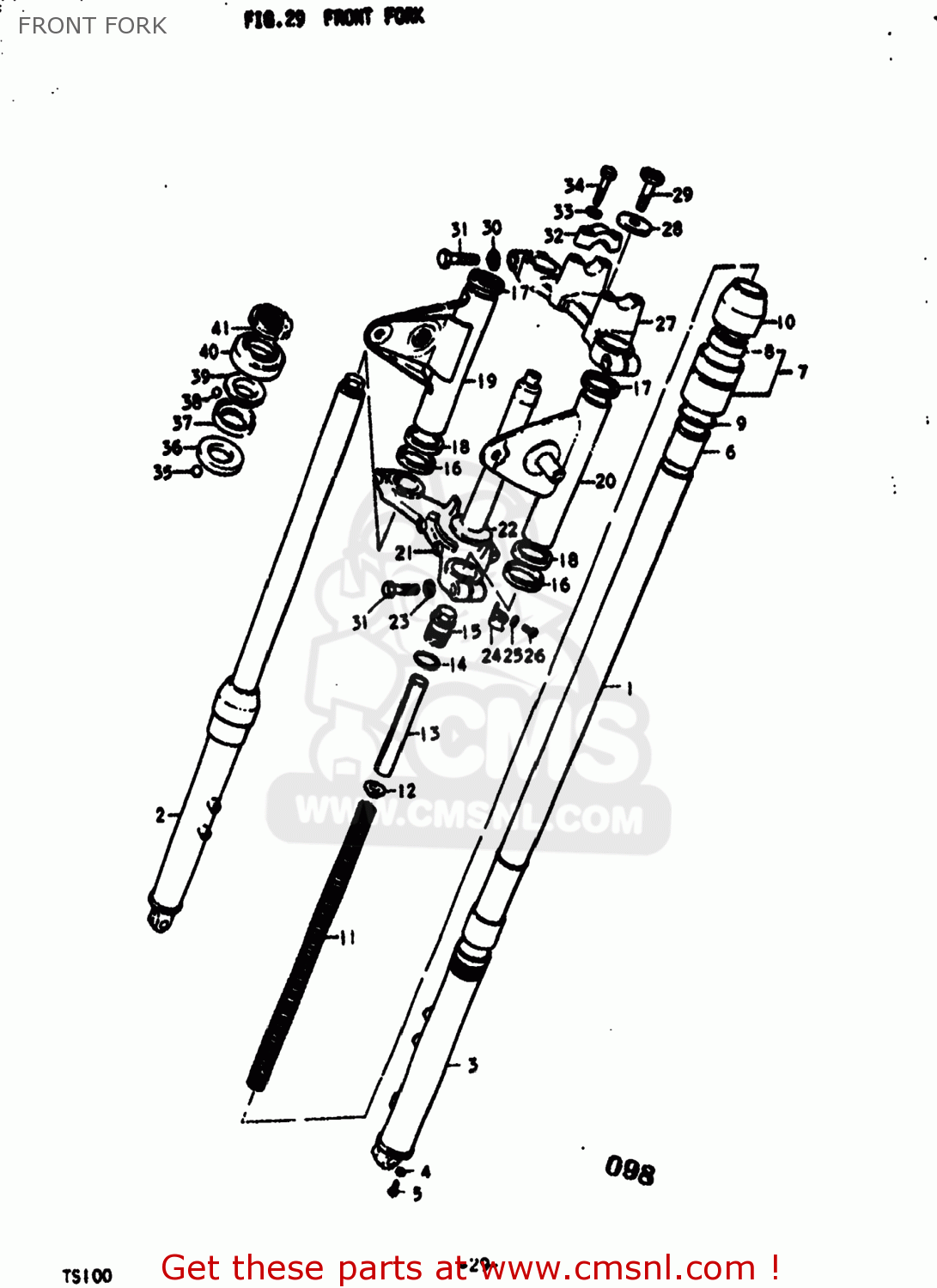 FRONT FORK TS100 1973 (K) USA (E03)