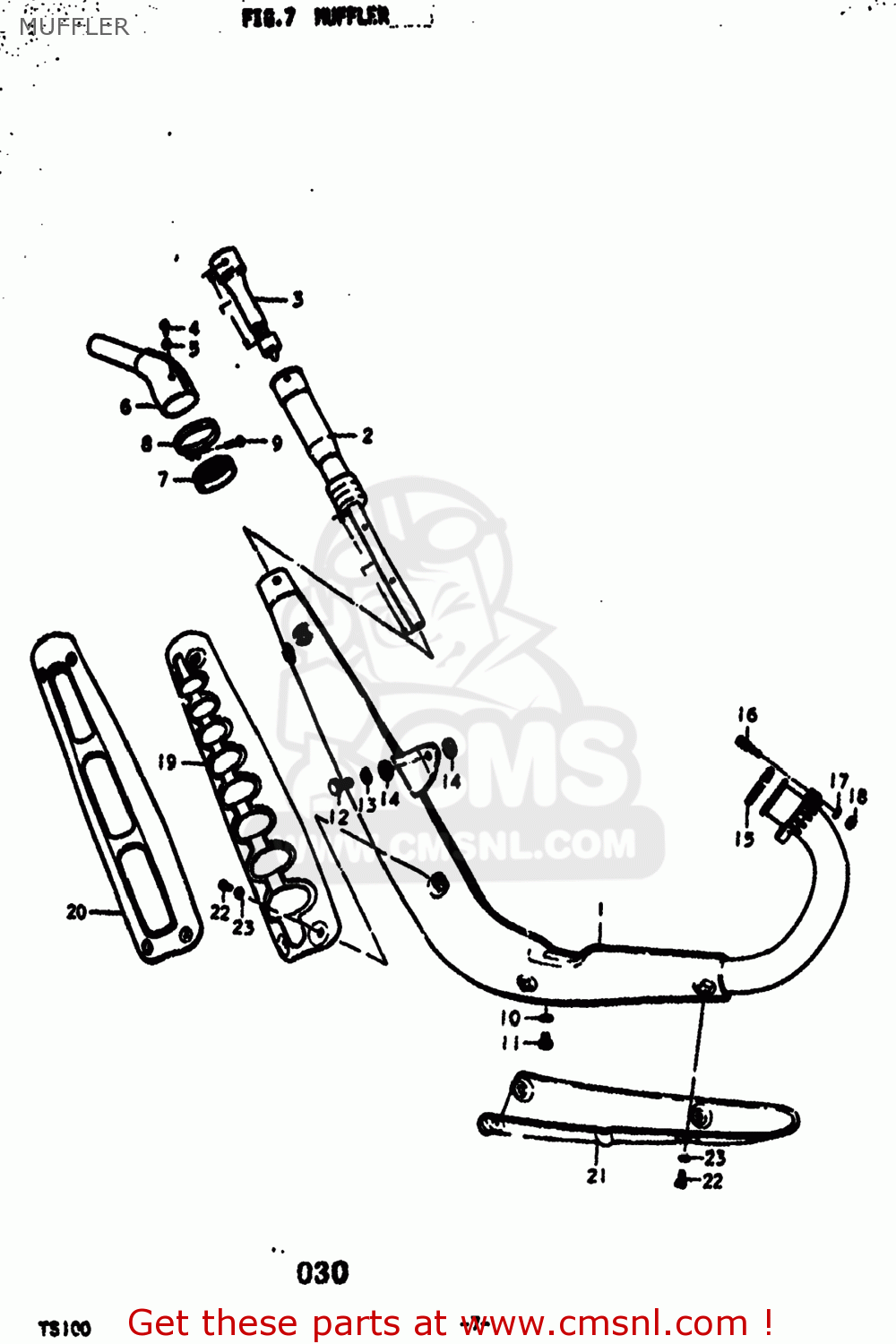 MUFFLER TS100 1973 (K) USA (E03)