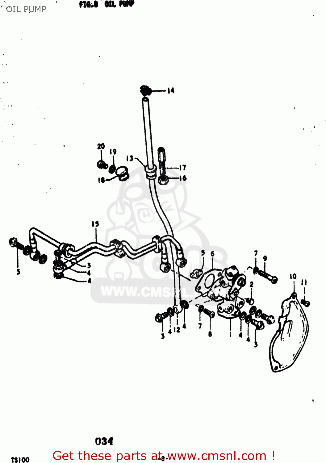OIL PUMP TS100 1973 (K) USA (E03)