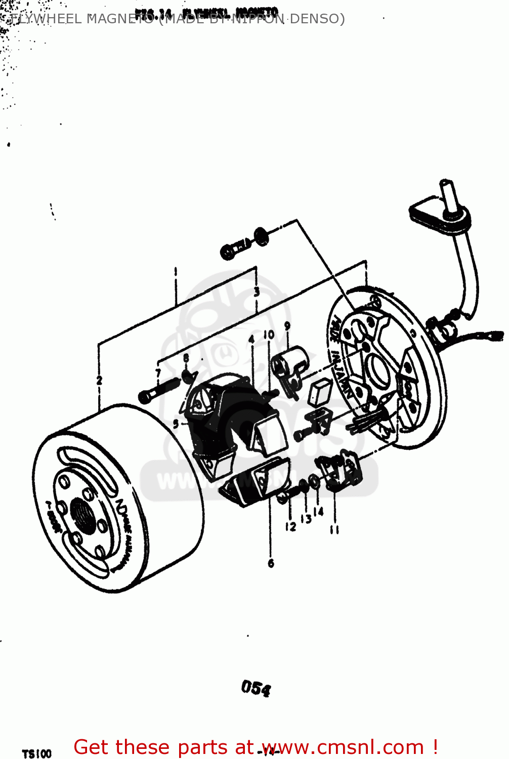 FLYWHEEL MAGNETO (MADE BY NIPPON DENSO) TS100 1974 (L) USA (E03)