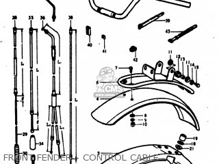 FRONT FENDER - CONTROL CABLE - TS100 1974 (L) USA (E03)