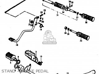 STAND - BRAKE PEDAL - TS100 1974 (L) USA (E03)