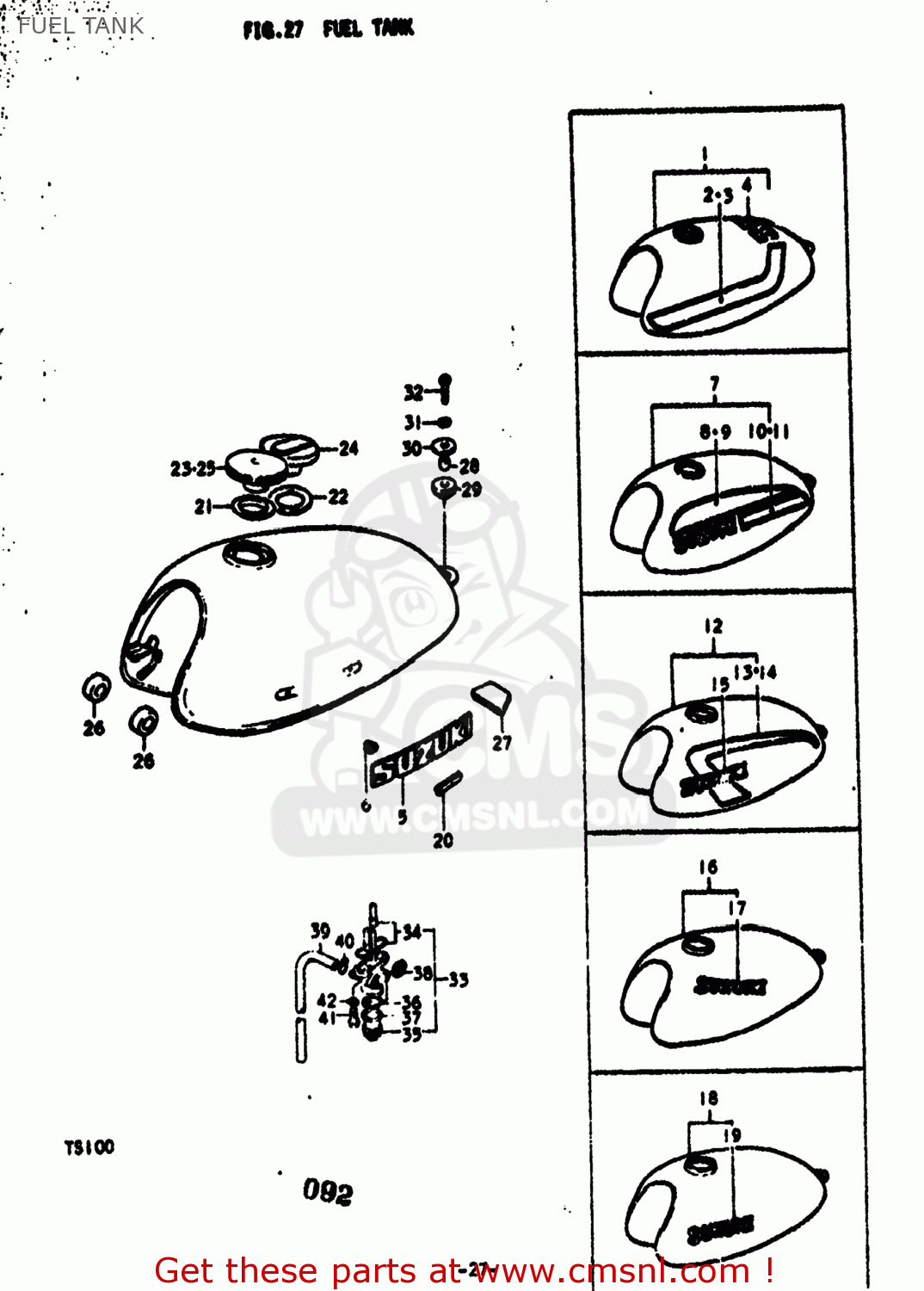 FUEL TANK TS100 1975 (M) USA (E03)