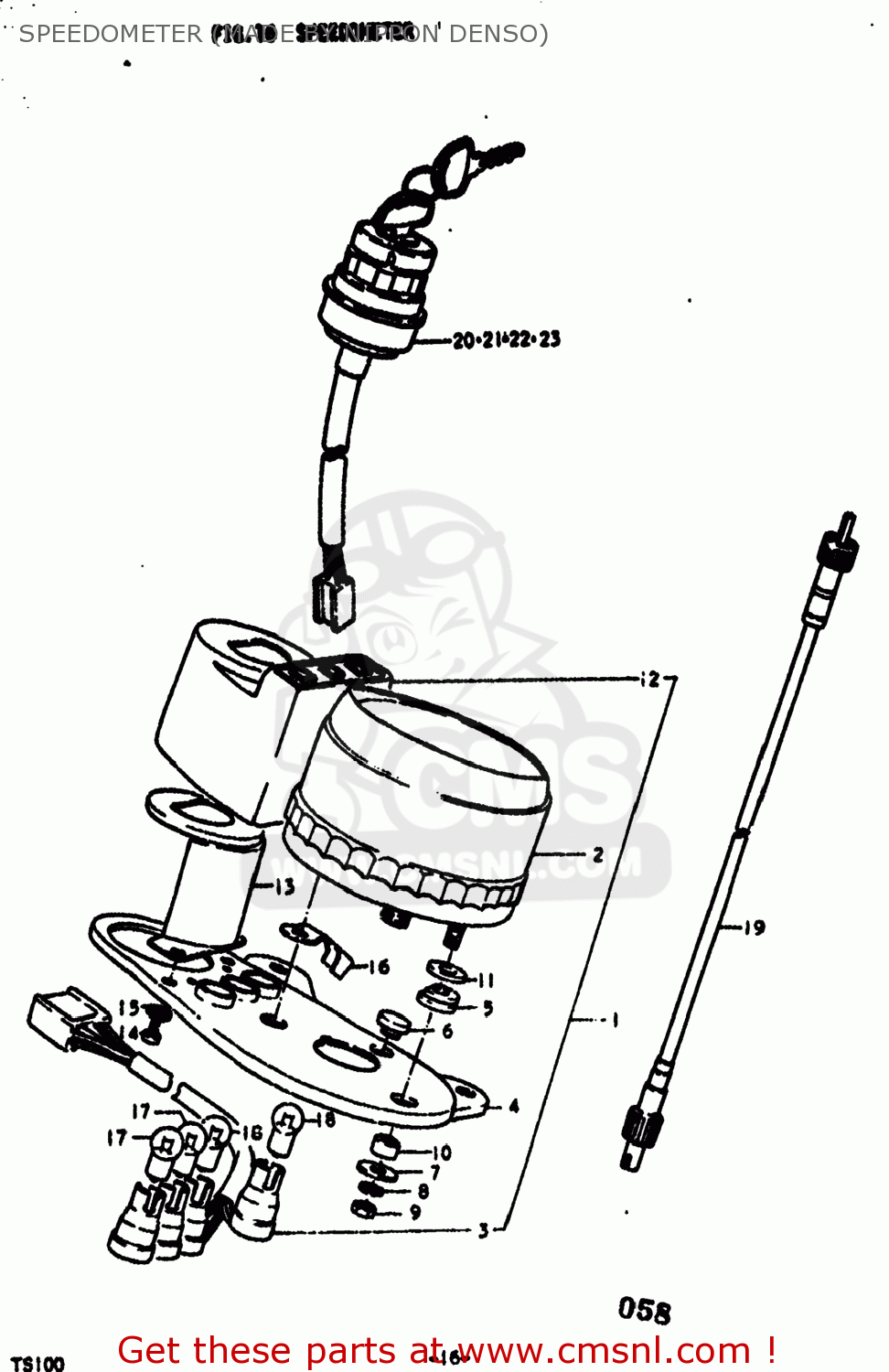 SPEEDOMETER (MADE BY NIPPON DENSO) TS100 1975 (M) USA (E03)