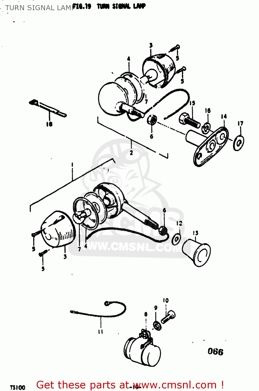 TURN SIGNAL LAMP TS100 1975 (M) USA (E03)