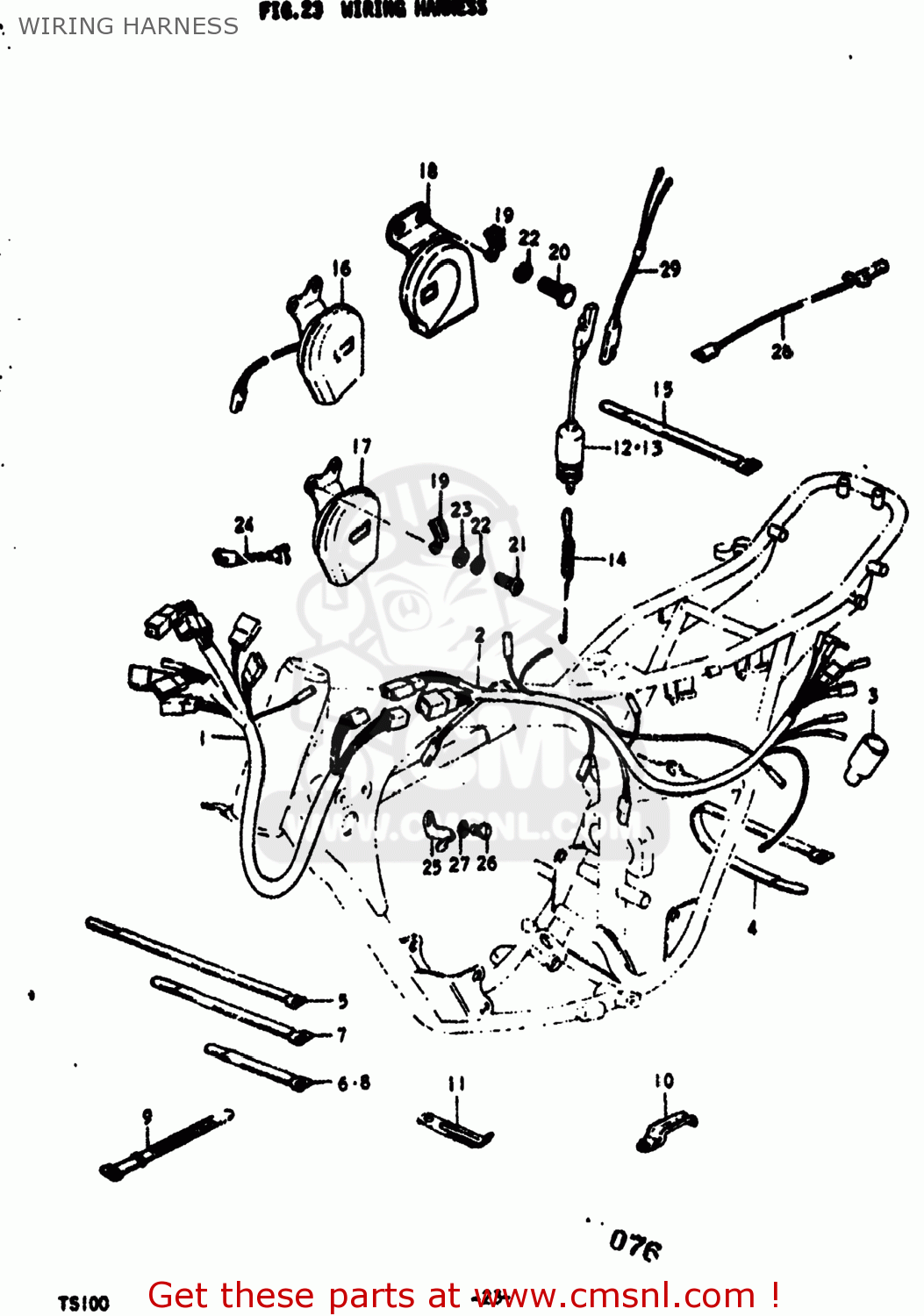 WIRING HARNESS TS100 1975 (M) USA (E03)