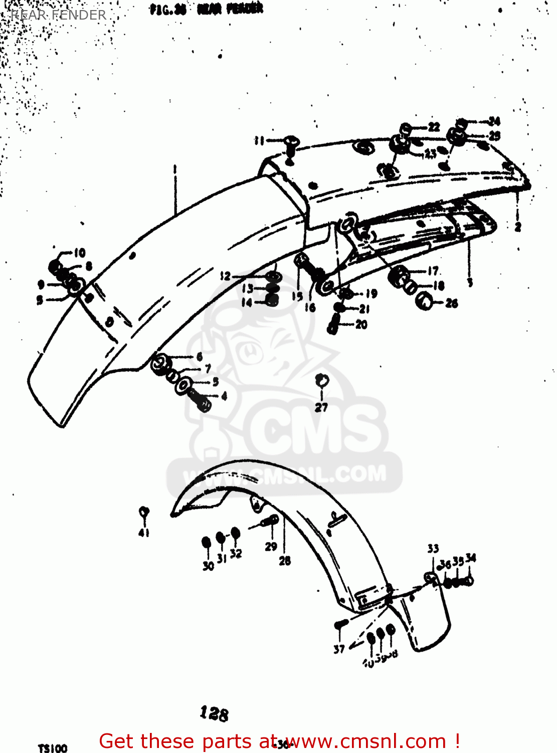 REAR FENDER TS100 1976 (A) USA (E03)