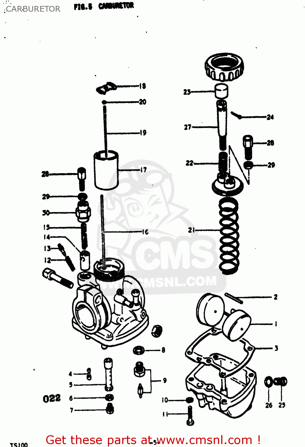 CARBURETOR TS100 1977 (B) USA (E03)
