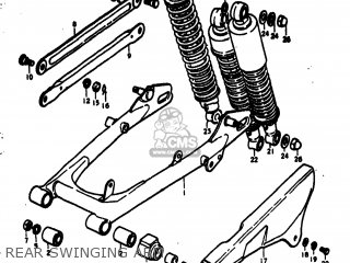 REAR SWINGING ARM - TS100 1977 (B) USA (E03)