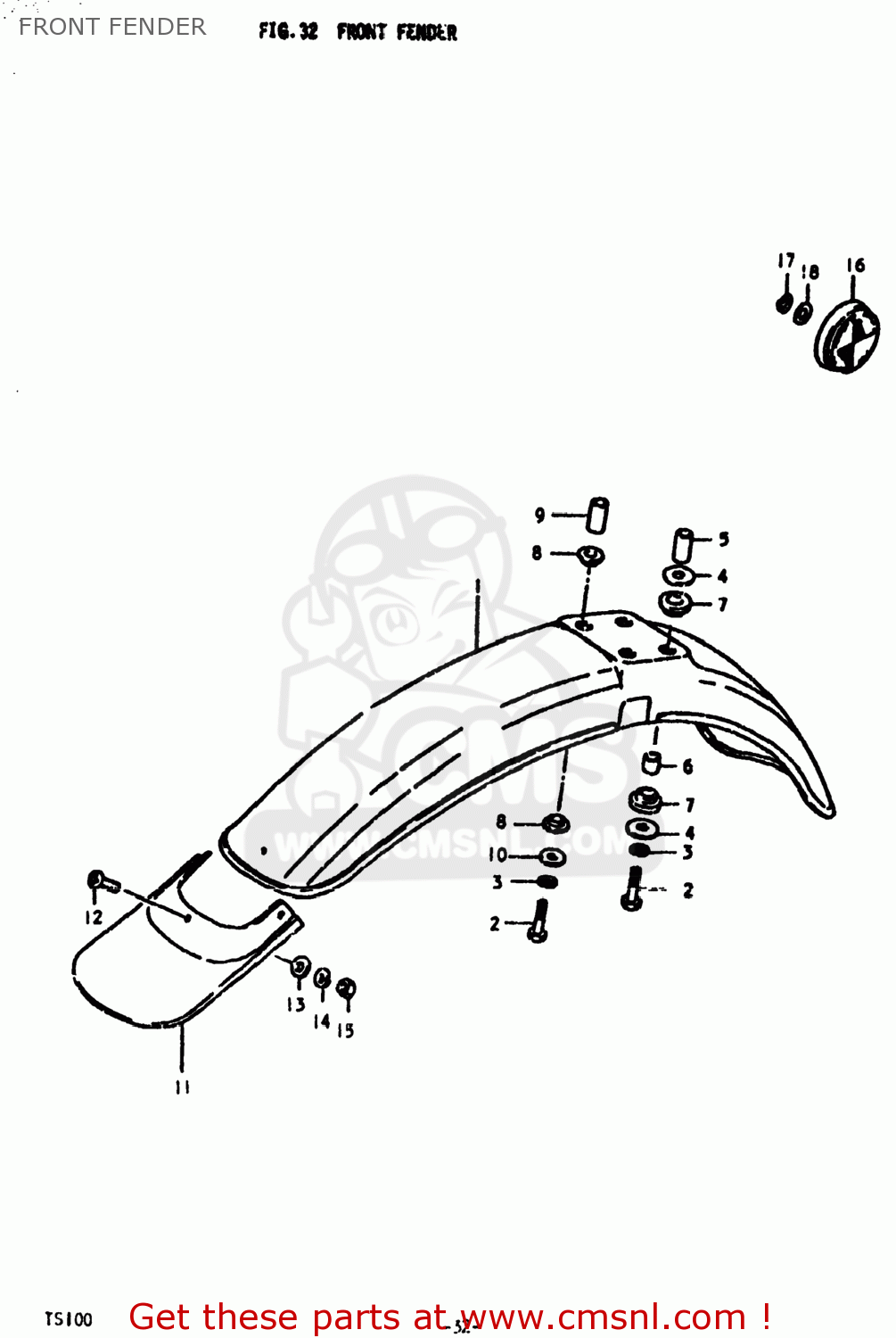 FRONT FENDER TS100 1978 (C) USA (E03)