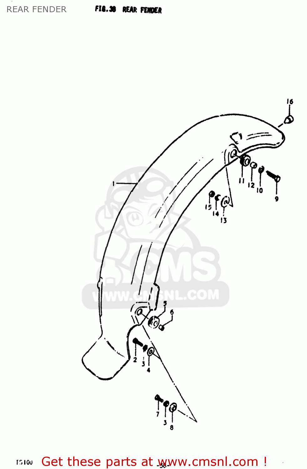 REAR FENDER TS100 1978 (C) USA (E03)