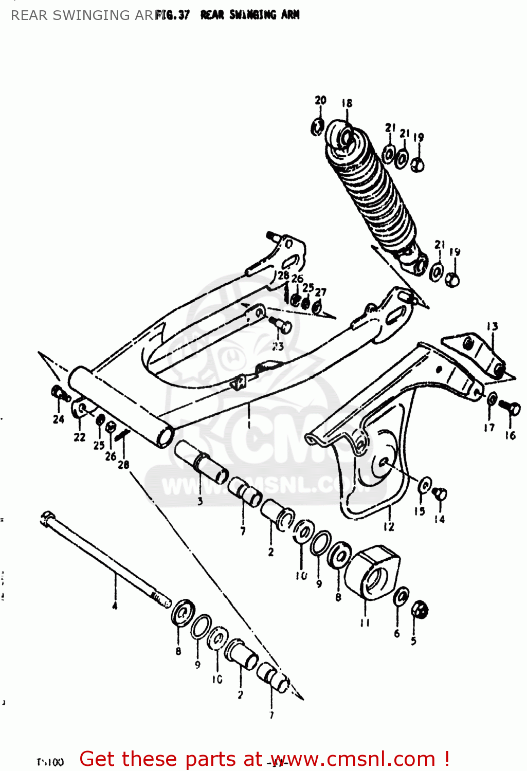 REAR SWINGING ARM TS100 1978 (C) USA (E03)