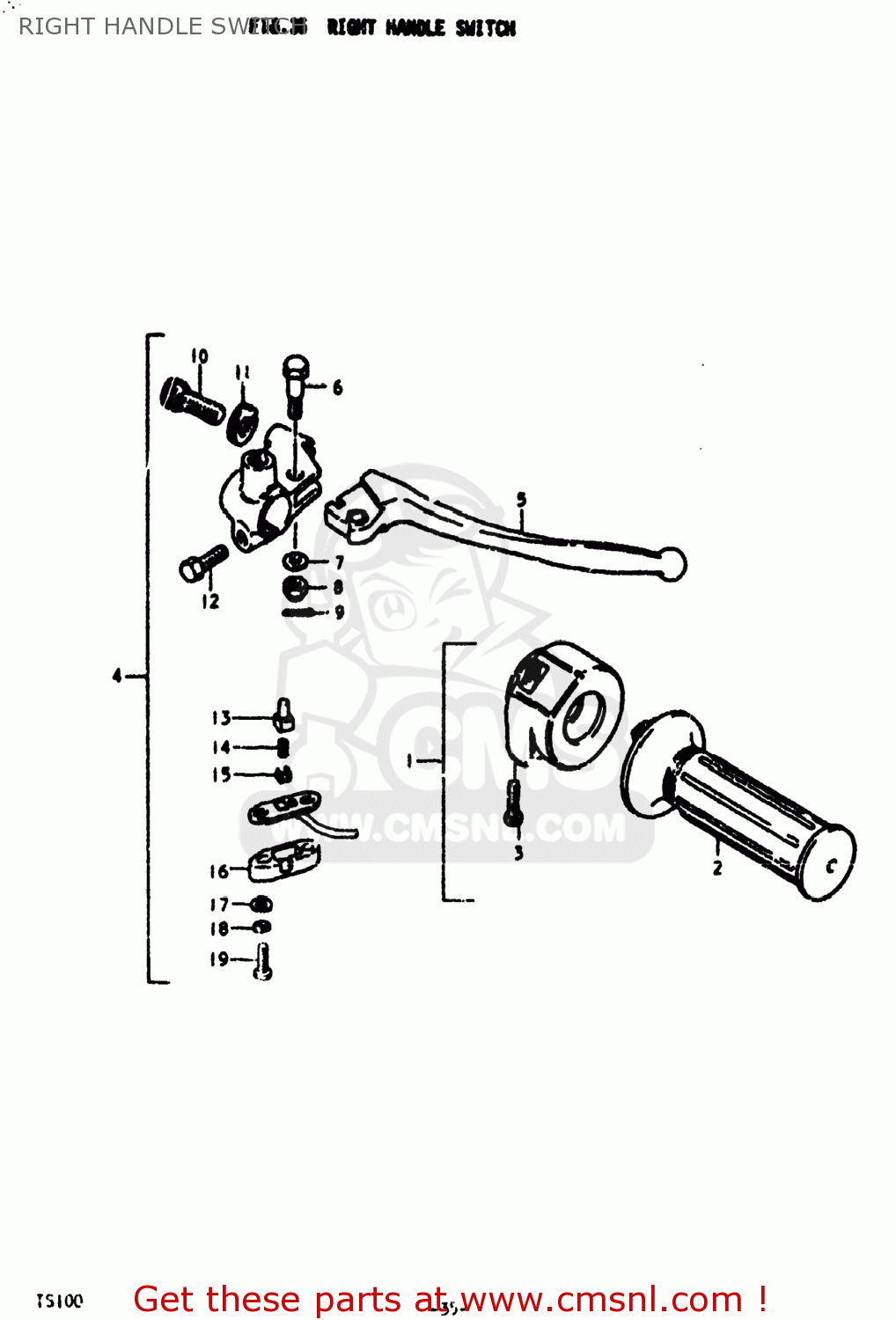 RIGHT HANDLE SWITCH TS100 1978 (C) USA (E03)