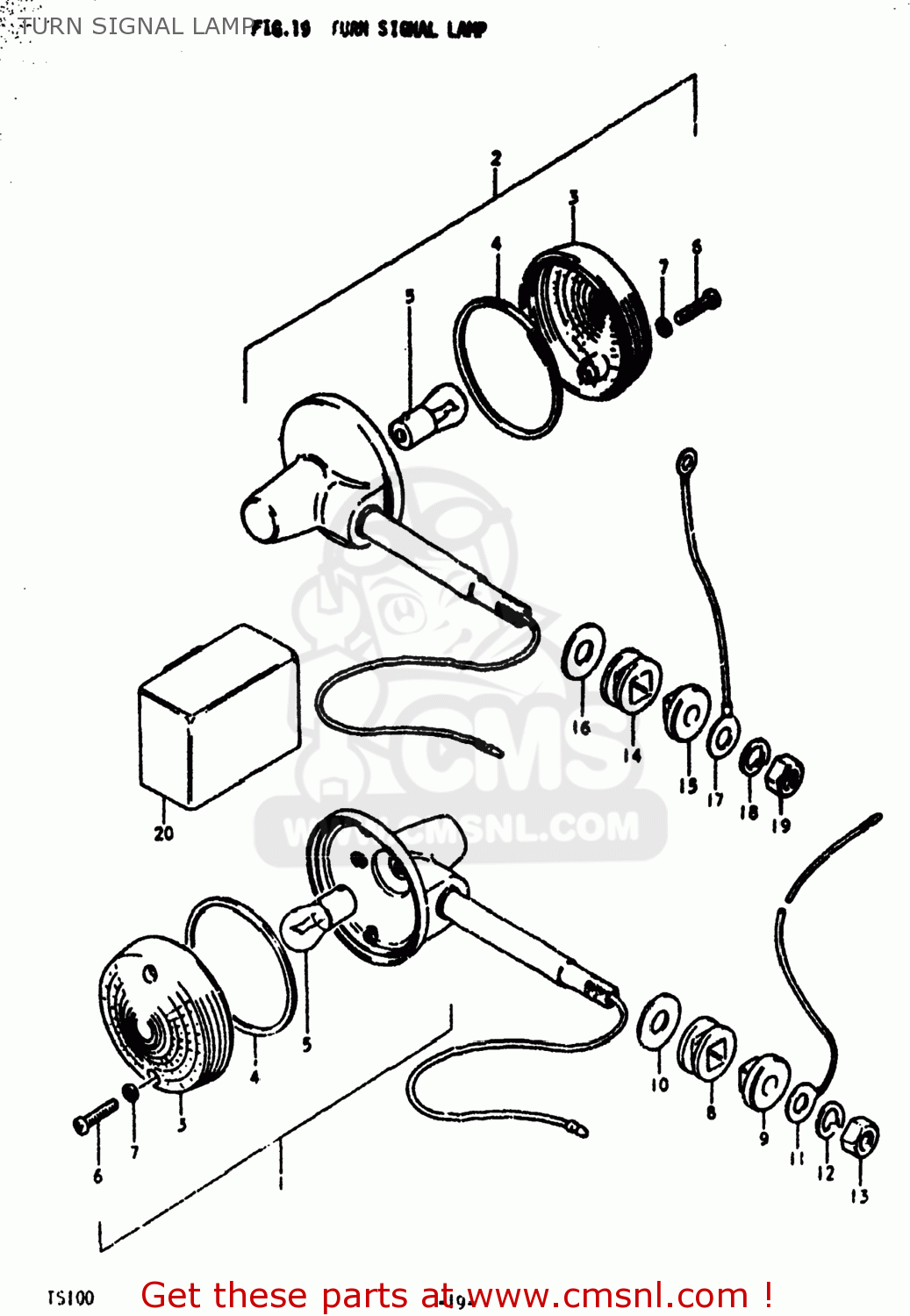 TURN SIGNAL LAMP TS100 1978 (C) USA (E03)