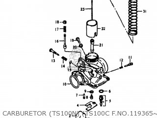 CARBURETOR (TS100N) (TS100C F.NO.119365~TSTCON) - TS100 1978 (C) USA (E03)