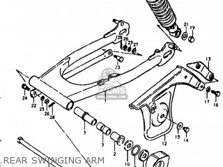 REAR SWINGING ARM - TS100 1978 (C) USA (E03)