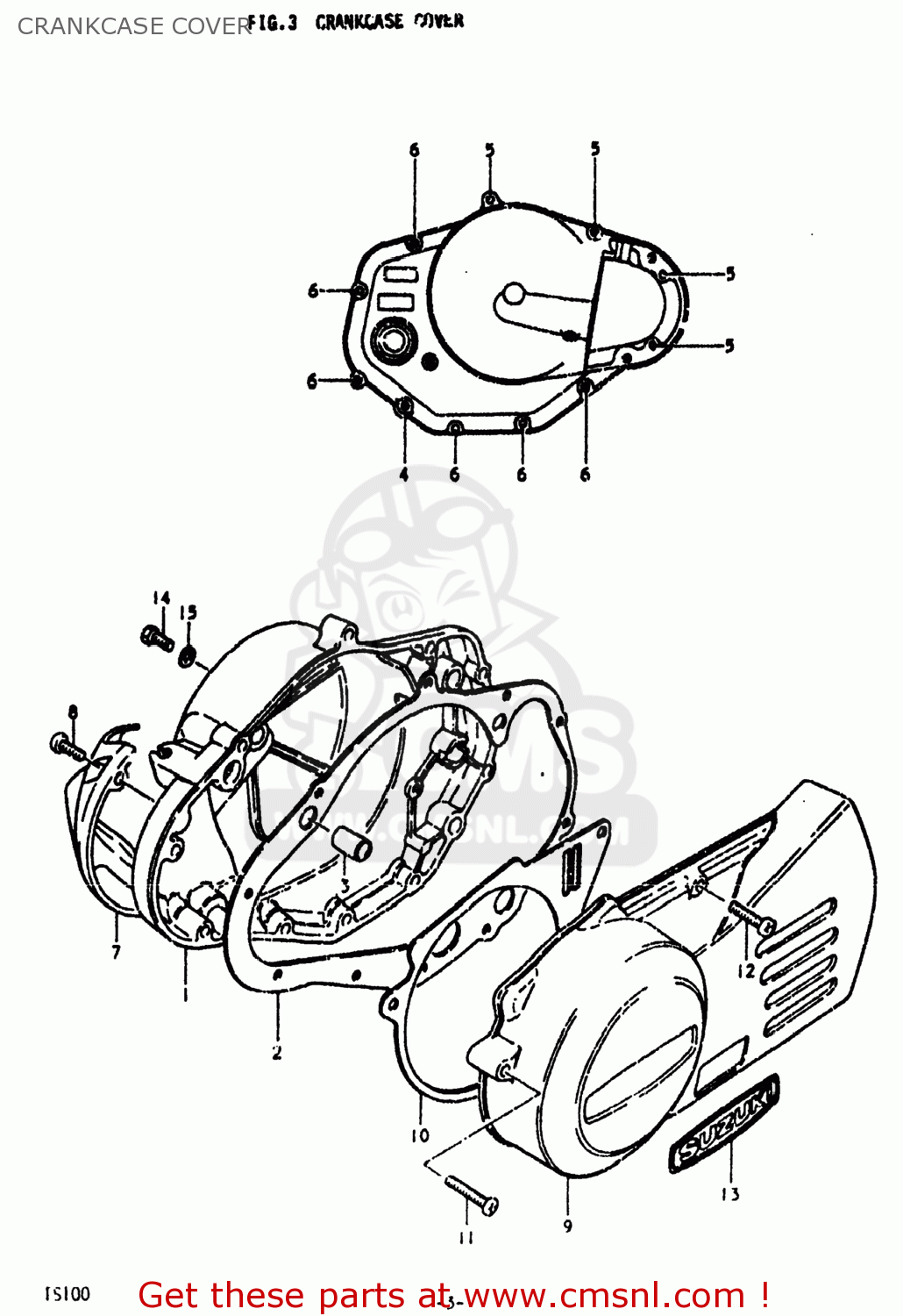 CRANKCASE COVER TS100 1979 (N) USA (E03)