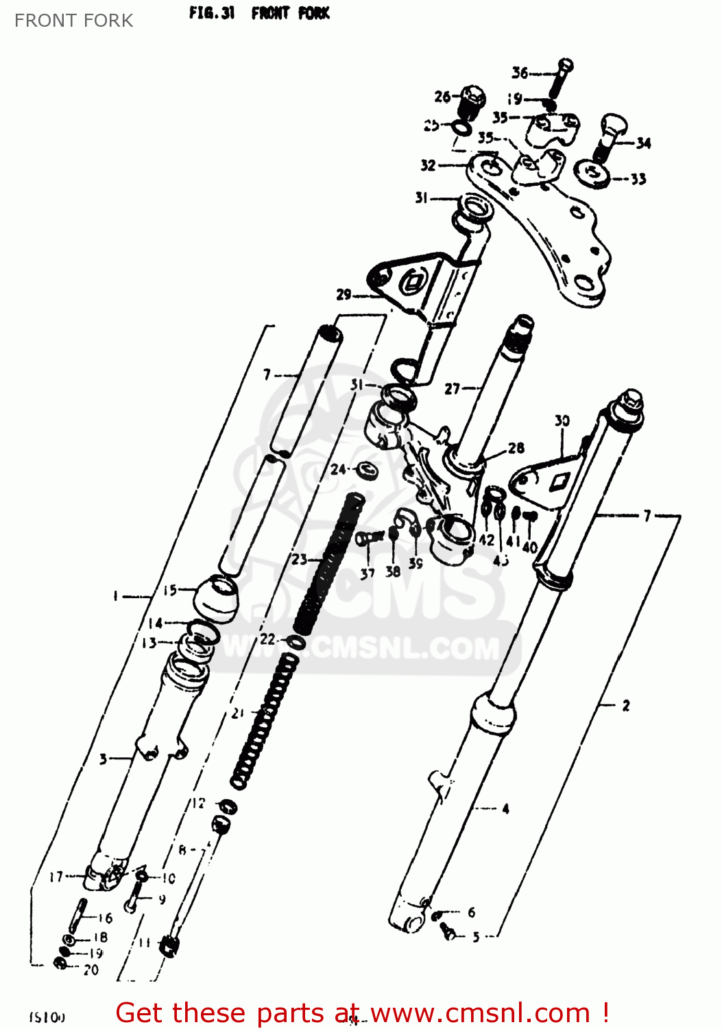 FRONT FORK TS100 1979 (N) USA (E03)