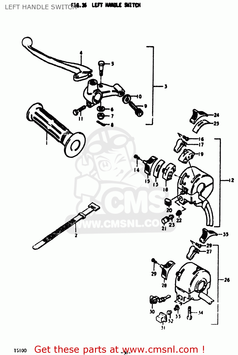 LEFT HANDLE SWITCH TS100 1979 (N) USA (E03)