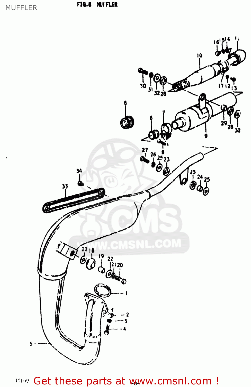 MUFFLER TS100 1979 (N) USA (E03)