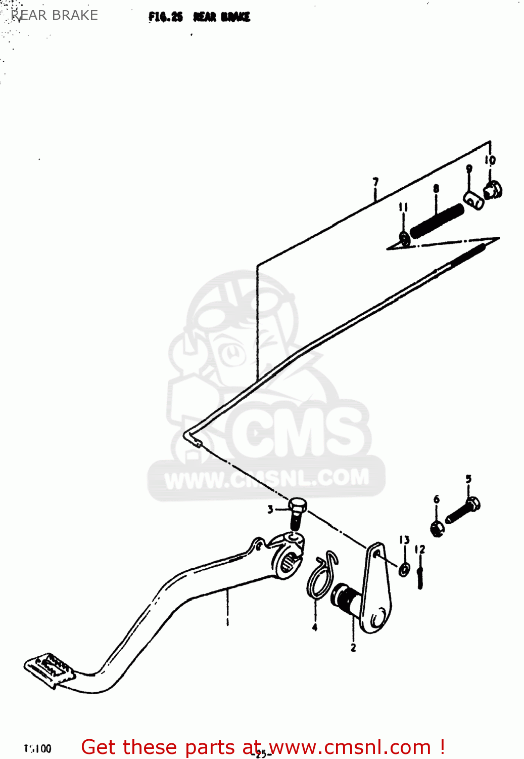 REAR BRAKE TS100 1979 (N) USA (E03)