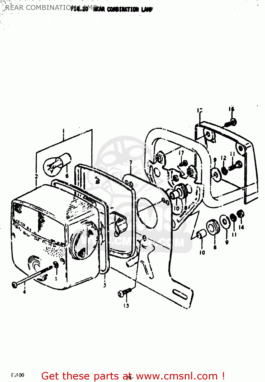 REAR COMBINATION LAMP TS100 1979 (N) USA (E03)
