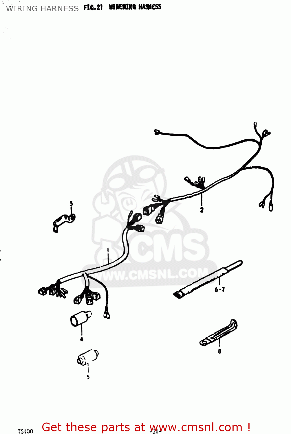 WIRING HARNESS TS100 1979 (N) USA (E03)