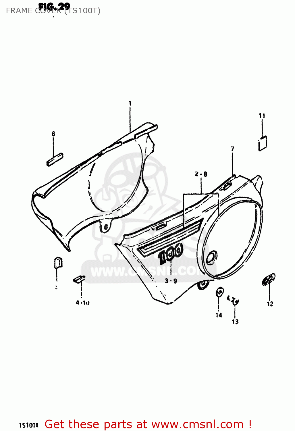 FRAME COVER (TS100T) TS100 1980 (T) USA (E03)
